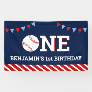 Personalised Baseball 1st Birthday Party Banner