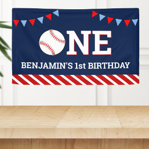 Personalised Baseball 1st Birthday Party Banner