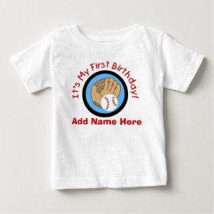 Personalised Baseball 1st Birthday  Tshirt