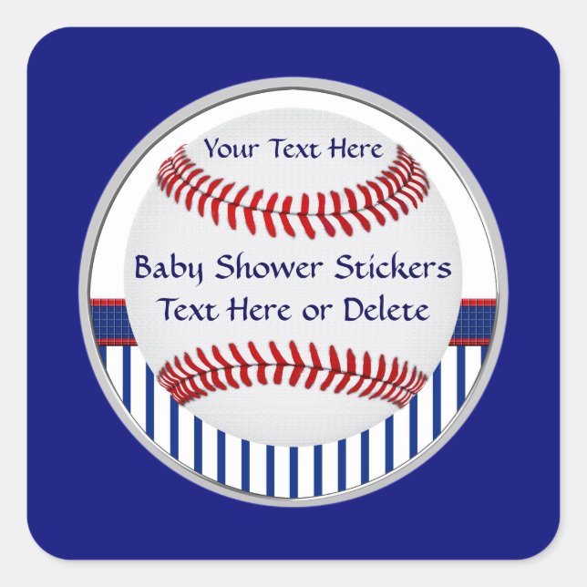 Personalised Baseball Baby Shower Stickers (Front)