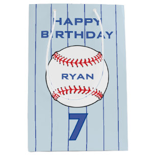 Personalised Baseball Ball Kids Birthday  Medium Gift Bag