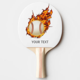 Personalised Baseball Ball on Fire bat Ping Pong Paddle