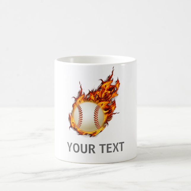 Personalised Baseball Ball on Fire mug (Center)