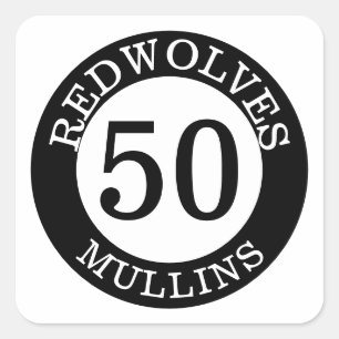 Personalised Baseball Bat Knob Decals Square Sticker