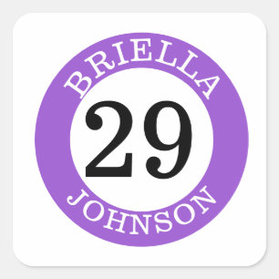 Personalised Baseball Bat Knob Decals Square Sticker