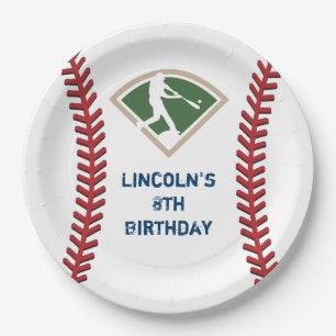 Personalised Baseball Birthday Paper Plates