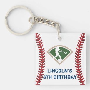 Personalised Baseball Birthday Party Keychain