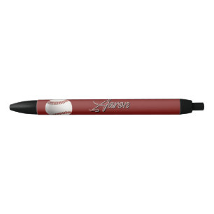 Personalised Baseball Black Ink Pen
