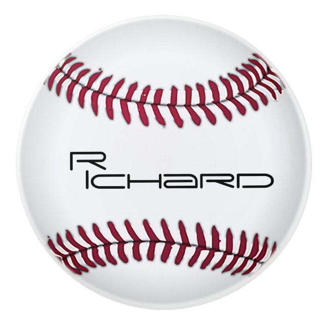 Personalised Baseball  Ceramic Knob (Front)