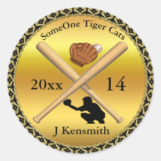 Personalised Baseball Champions League design Classic Round Sticker