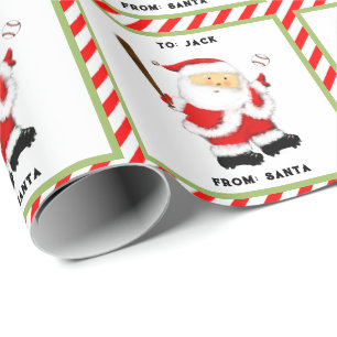 Personalised Baseball Christmas Gift Wrapping Paper