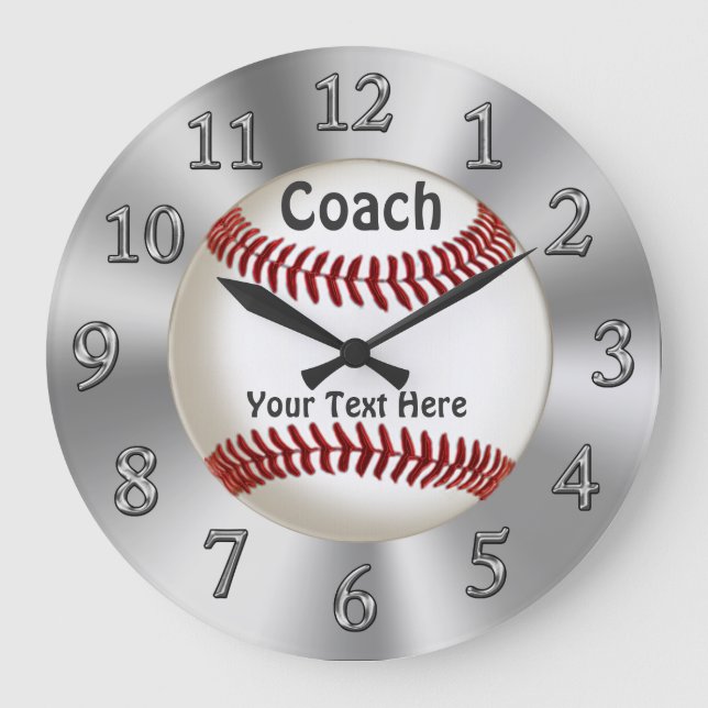 Personalised Baseball Clock for Coaches (Front)