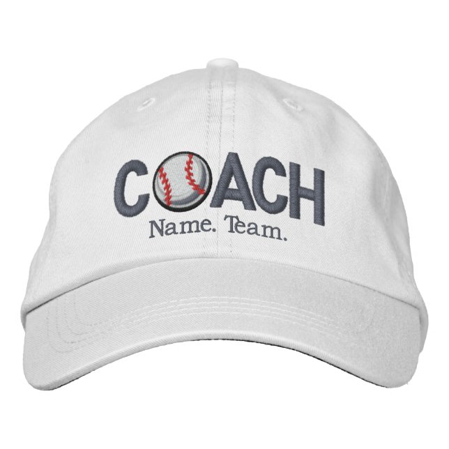 Personalised Baseball Coach Embroidered Hat (Front)