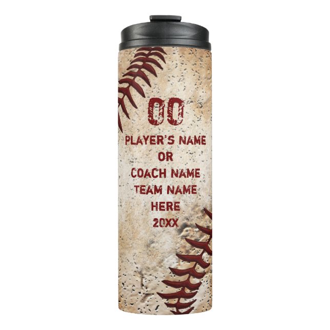 Personalised Baseball Coach Gift Ideas, Baseball Thermal Tumbler (Front)