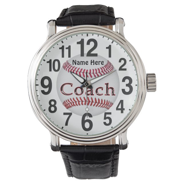Personalised Baseball Coach Gifts BASEBALL WATCHES (Front)