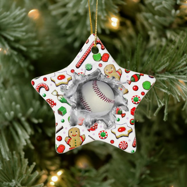 Personalised Baseball Collectable Ceramic Tree Decoration (Tree)