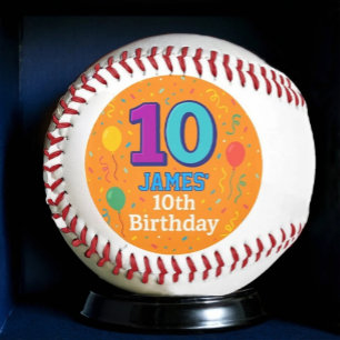 Personalised Baseball, Custom Name & 10th Birthday Baseball