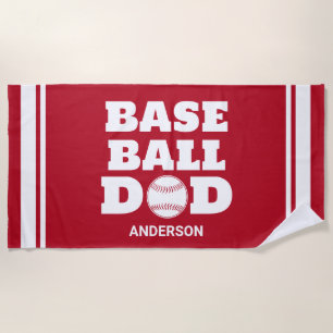 Personalised Baseball Dad Father's Day Beach Towel