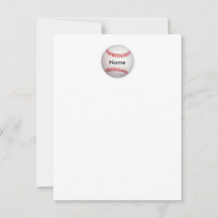 Personalised Baseball Flat Note Card