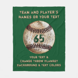 Personalised Baseball Fleece Blanket, Customisable