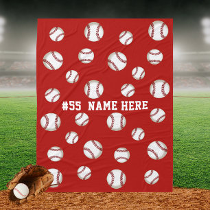 Personalised Baseball Fleece Blanket TEXT, COLORS