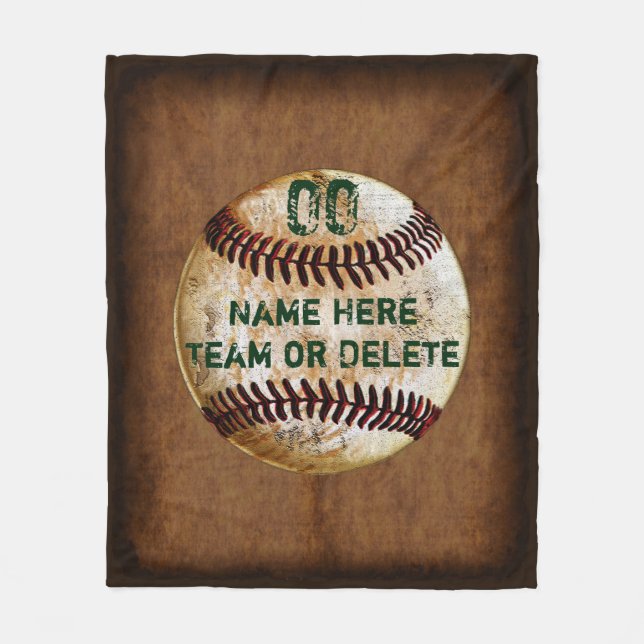 Personalised Baseball Fleece Blanket, Your Text Blanket (Front)