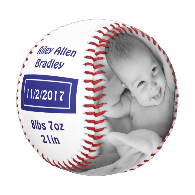 Personalised Baseball for Newborn Babies Gift (Angled)