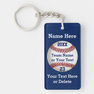 Personalised Baseball Gifts for Players 5 Text Box Key Ring