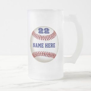 Personalised Baseball Glass Frosted or other style Beer Mug