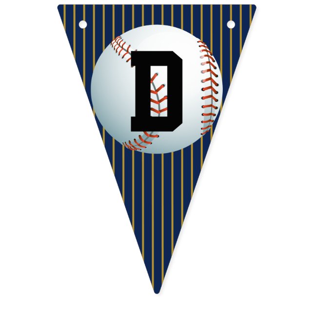 Personalised Baseball Happy Birthday Bunting (Thirteenth Flag)