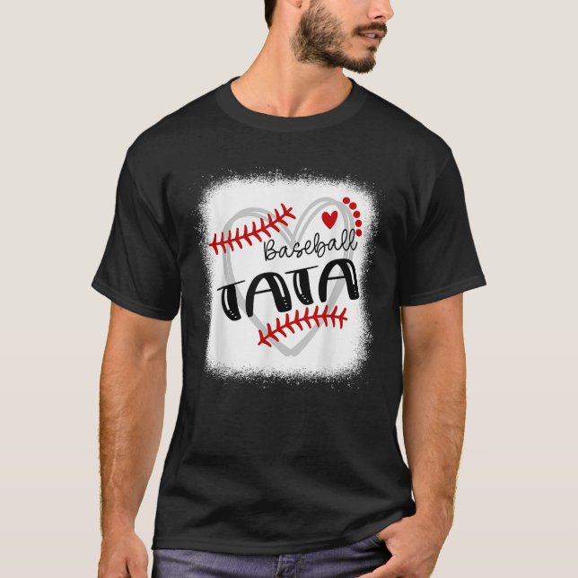 Personalised Baseball Heart Tee Cute Tata Men Base (Front)
