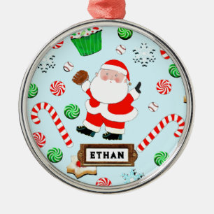 Personalised Baseball Holiday Gift Metal Tree Decoration