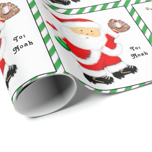 Personalised Baseball Holiday Gift Wrapping Paper