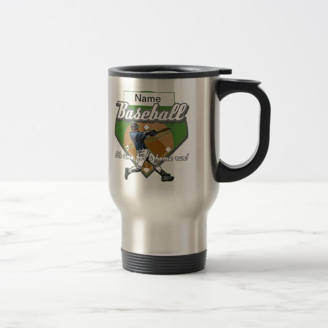 Personalised Baseball Home Run Travel Mug (Right)