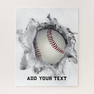 personalised baseball illustration jigsaw puzzle