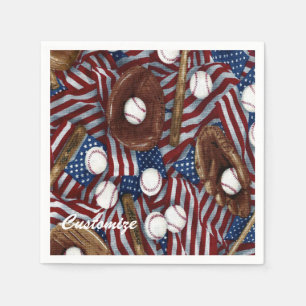 Personalised Baseball In The USA Napkins