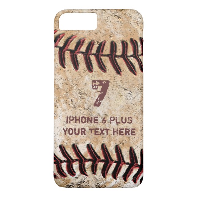 Personalised Baseball iPhone 7 PLUS Case Your TEXT (Back)