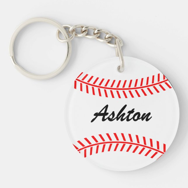 Personalised baseball keychains with custom name (Front)