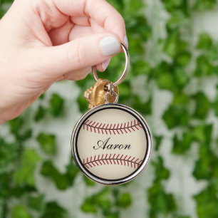 Personalised Baseball Keyring Keychain Gift