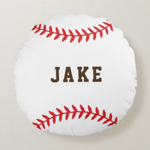 Personalised Baseball Kids Name Sports Round Pillo Round Cushion