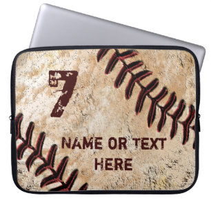 Personalised Baseball Laptop Case, NAME and NUMBER Laptop Sleeve