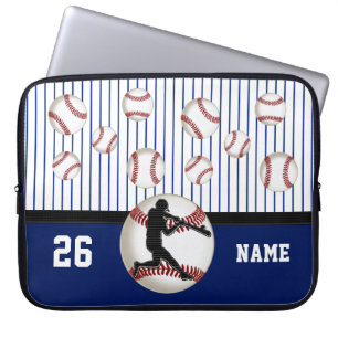 Personalised Baseball Laptop Case, Name and Number Sleeve