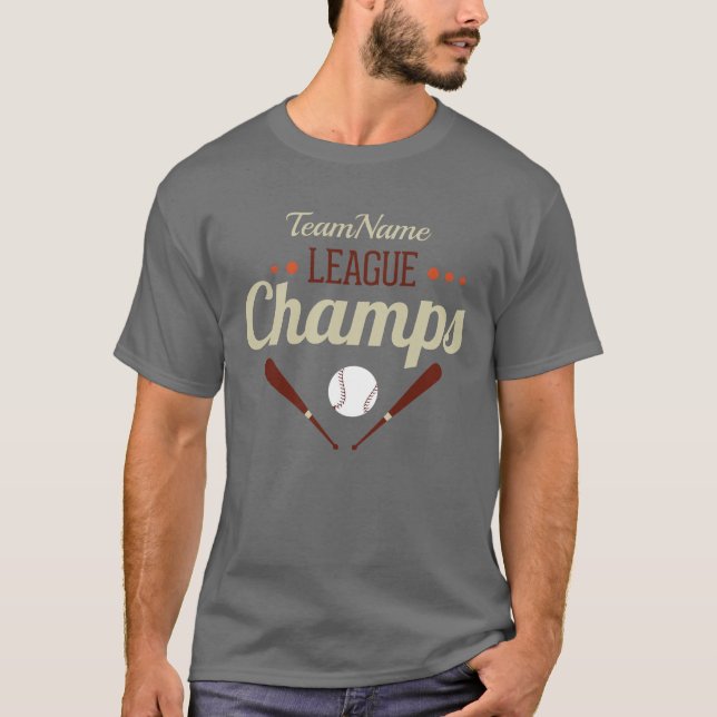 Personalised Baseball League Champs T-Shirt (Front)