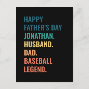 Personalised Baseball Legend Father's Day Holiday Postcard