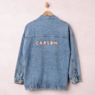 Personalised Baseball Letters Name Denim Jacket
