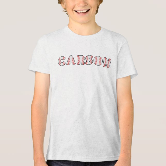 Personalised Baseball Letters Name Tri-Blend Shirt (Front)