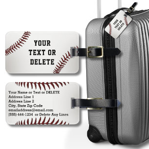 Personalised Baseball Luggage Tags with YOUR TEXT