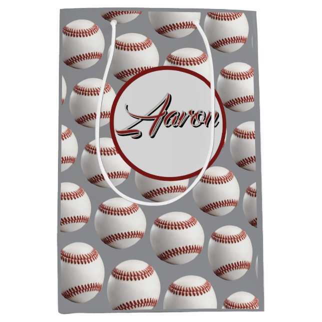  Personalised Baseball Medium Gift Bag (Front)