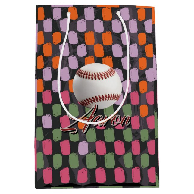  Personalised Baseball Medium Gift Bag (Front)