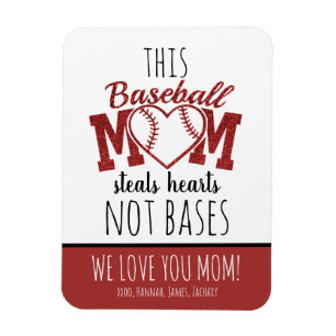 Personalised Baseball Mum Magnet